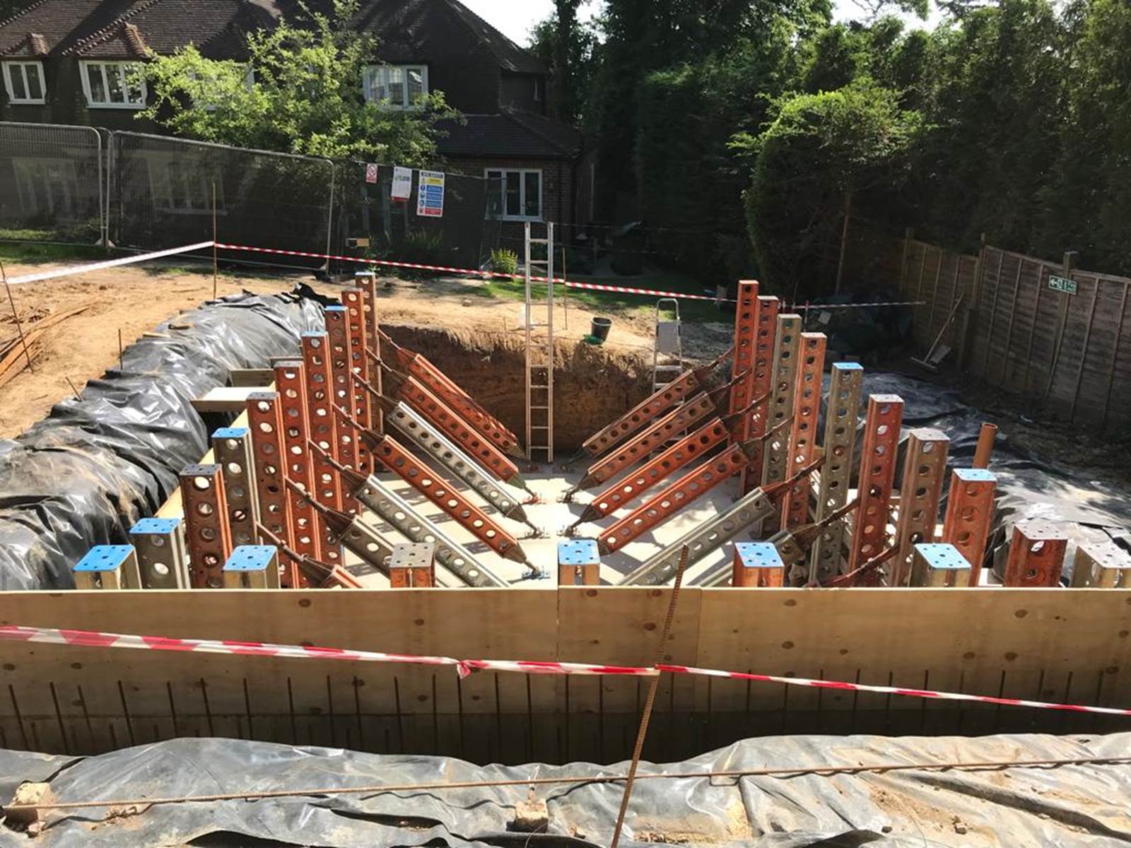 steel-reinforcement-structure-for-the-basement-made-by-structural-steelwork-contractors-london