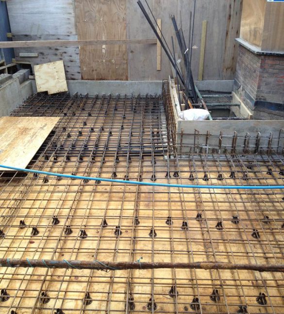steel reinforcement for the screed in the new house made by structural steelwork contractors London